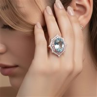 Anello Casciola Gioielli Donna in Oro Acquamarina 16.20 Ct AN.AM.2012 - AN.AM.2012